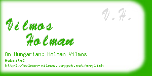 vilmos holman business card